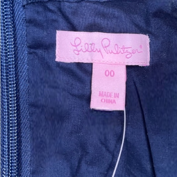 Lilly Pulitzer Eliana True Navy Braided Gold Cocktail Shift Dress - Picture 12 of 13